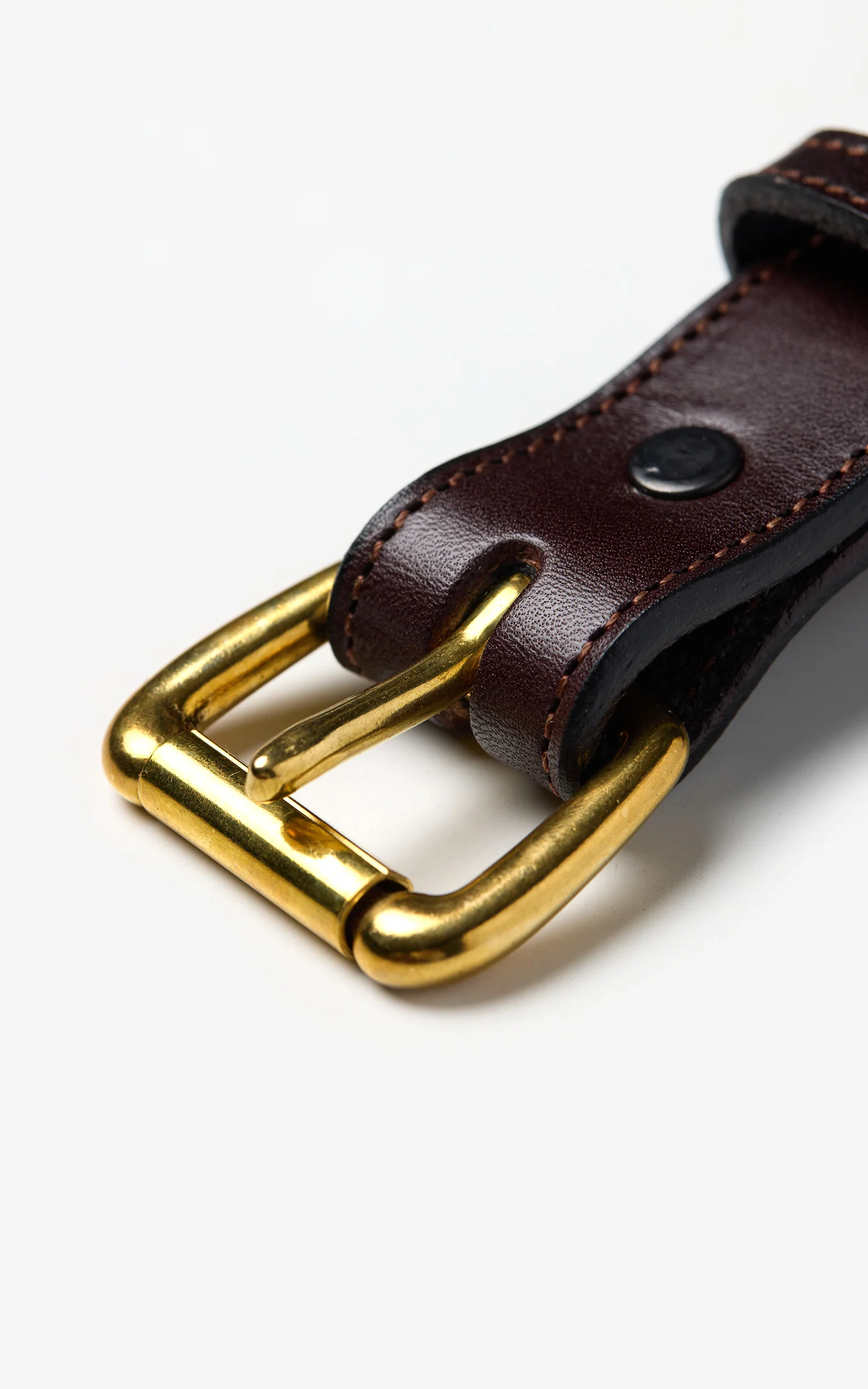 Tory Leather 1" Bridle Leather Stitch Belt Havana - Image 2