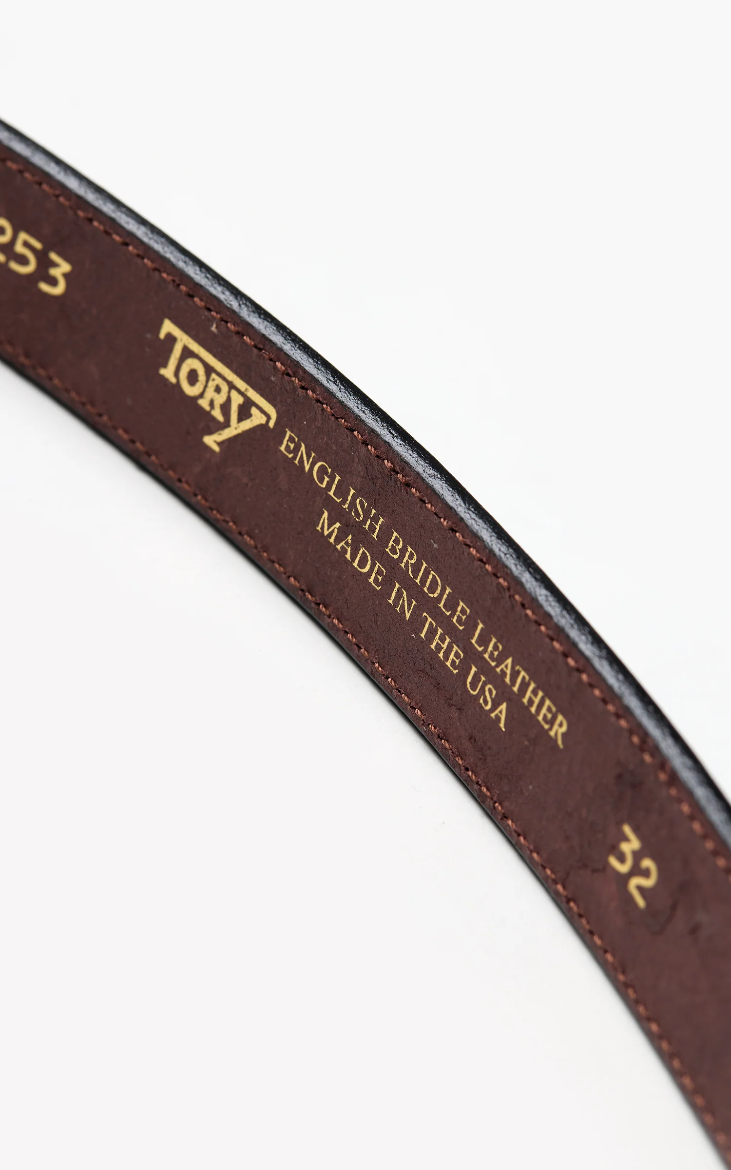Tory Leather 1" Bridle Leather Stitch Belt Havana - Image 3