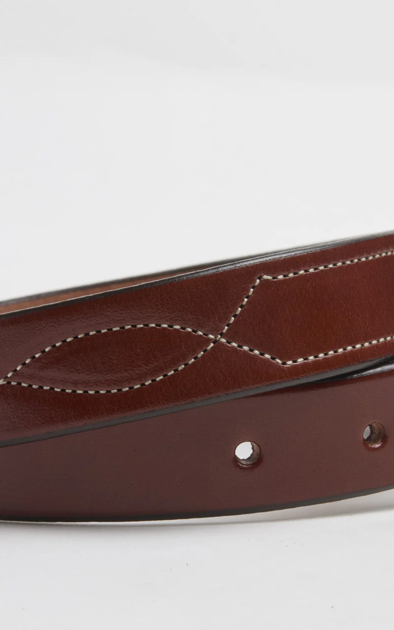 Tory Leather Bridle Leather Repeated Stitch Belt Oakboard - Image 3