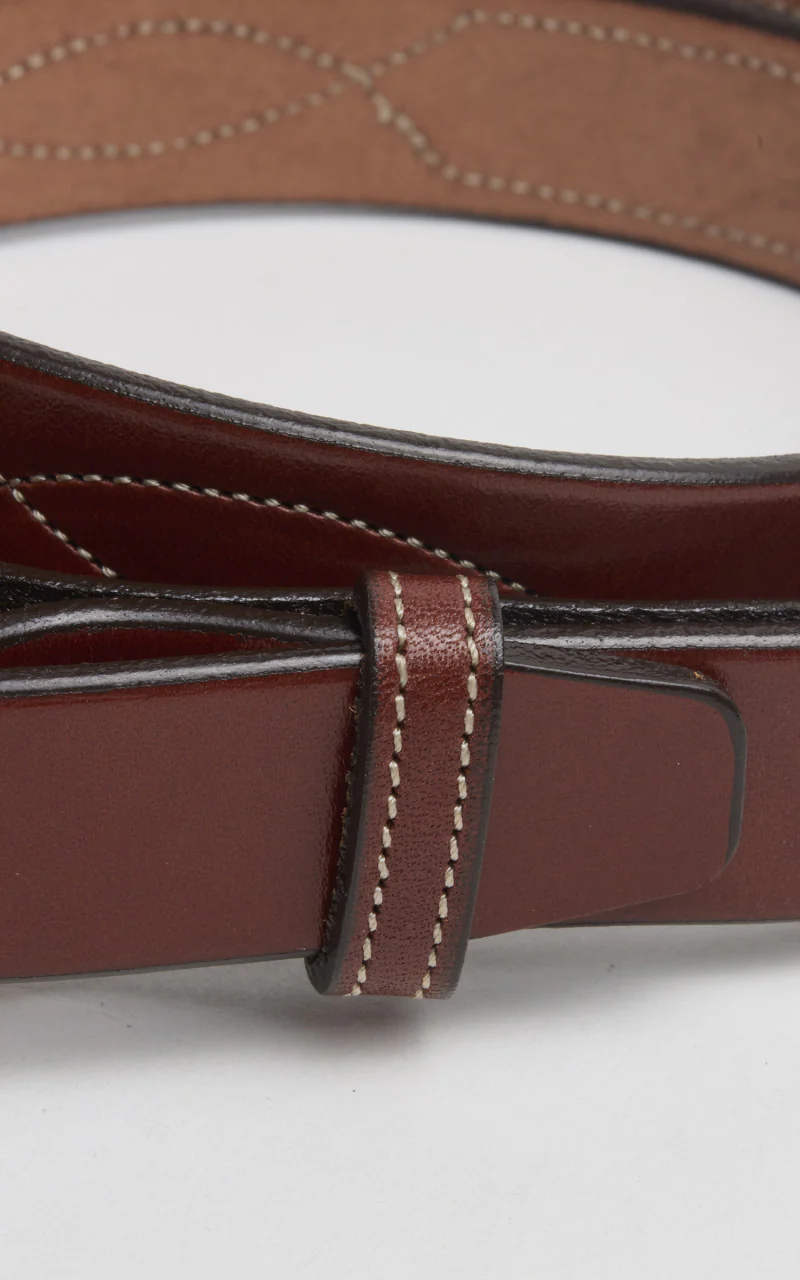 Tory Leather Bridle Leather Repeated Stitch Belt Oakboard - Image 4
