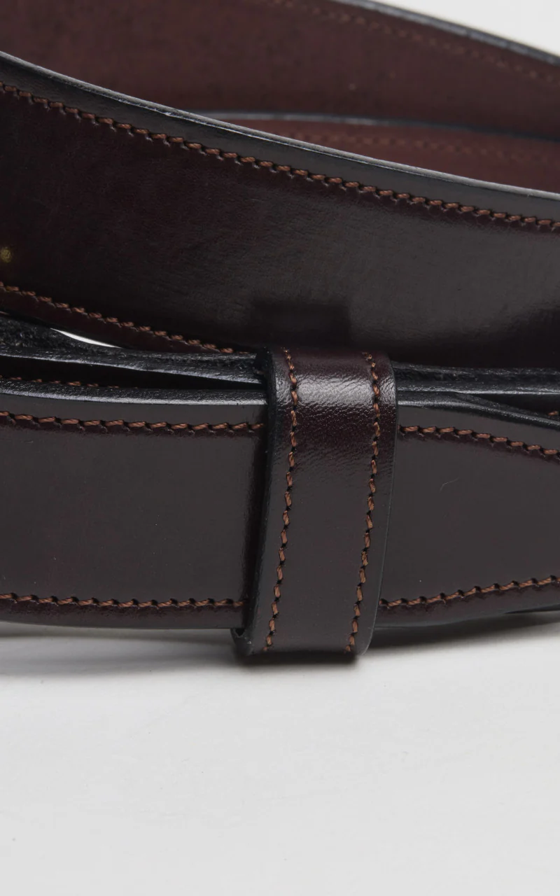 Tory Leather Bridle Leather Stitched Belt Havana - Image 3