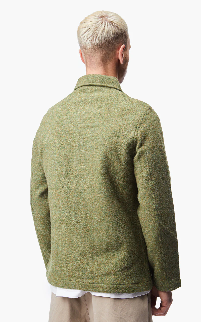 Universal Works Bakers Jacket Harris Tweed Olive - Image 9