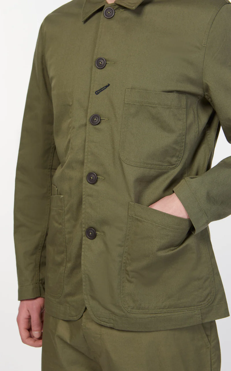 Universal Works Bakers Jacket Twill Light Olive - Image 7