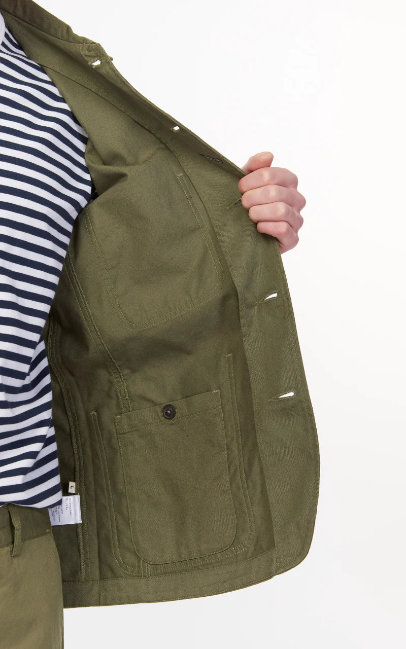 Universal Works Bakers Jacket Twill Light Olive - Image 8