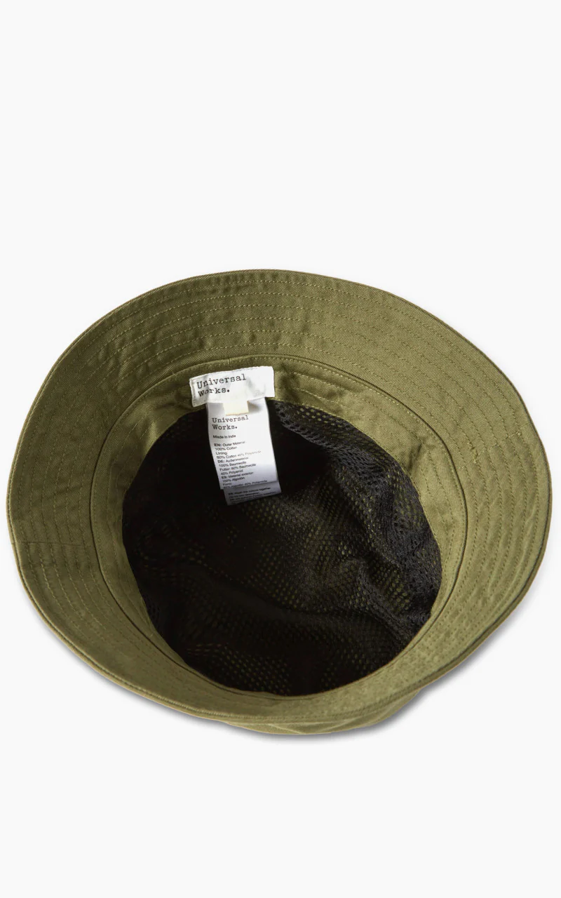 Universal Works Beach Hat Twill Light Olive - Image 3