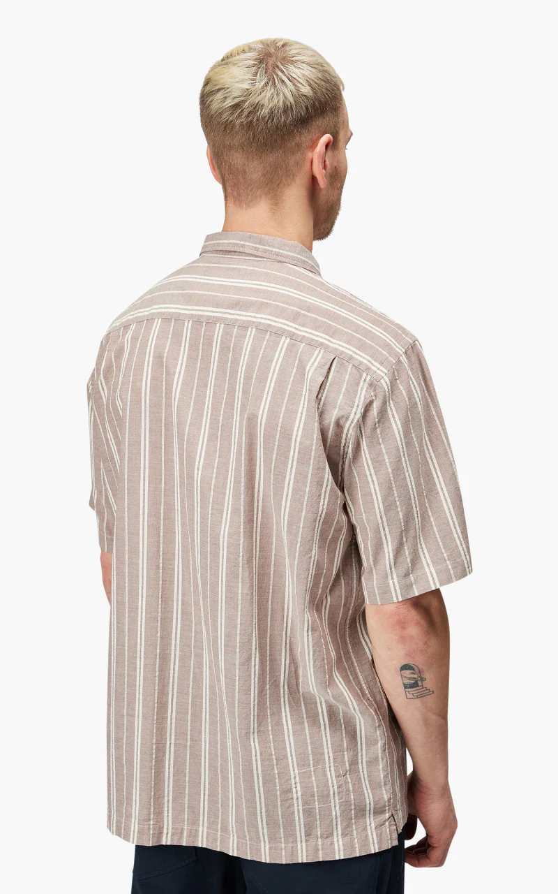 Universal Works Camp Shirt Nisi Cotton Brown - Image 7