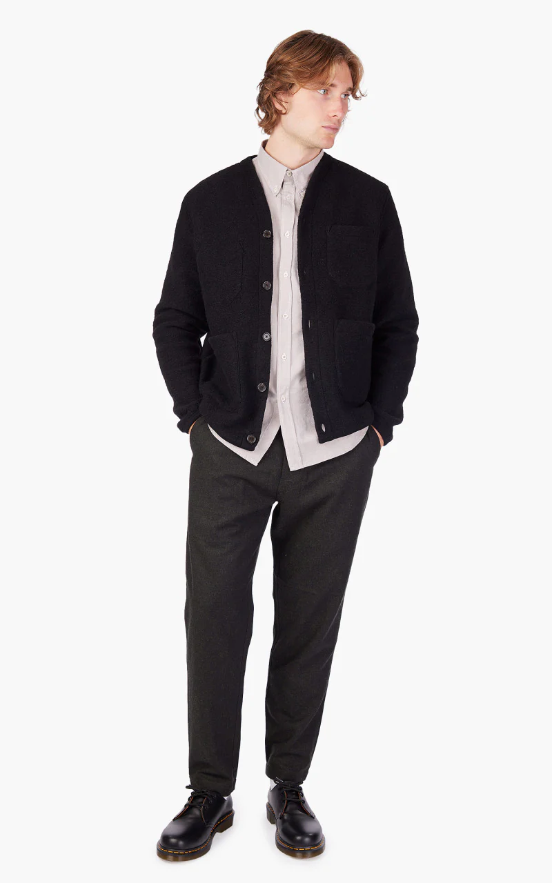 Universal Works Cardigan Wool Fleece Black - Image 2