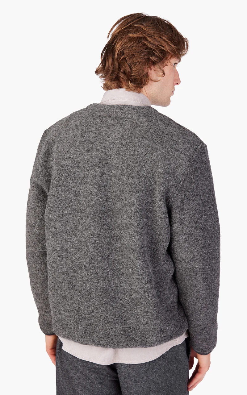 Universal Works Cardigan Wool Fleece Grey Marl - Image 10