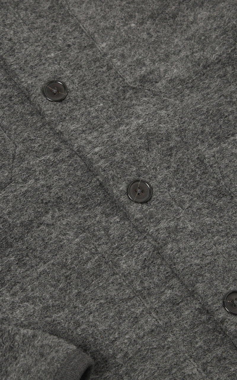 Universal Works Cardigan Wool Fleece Grey Marl - Image 5