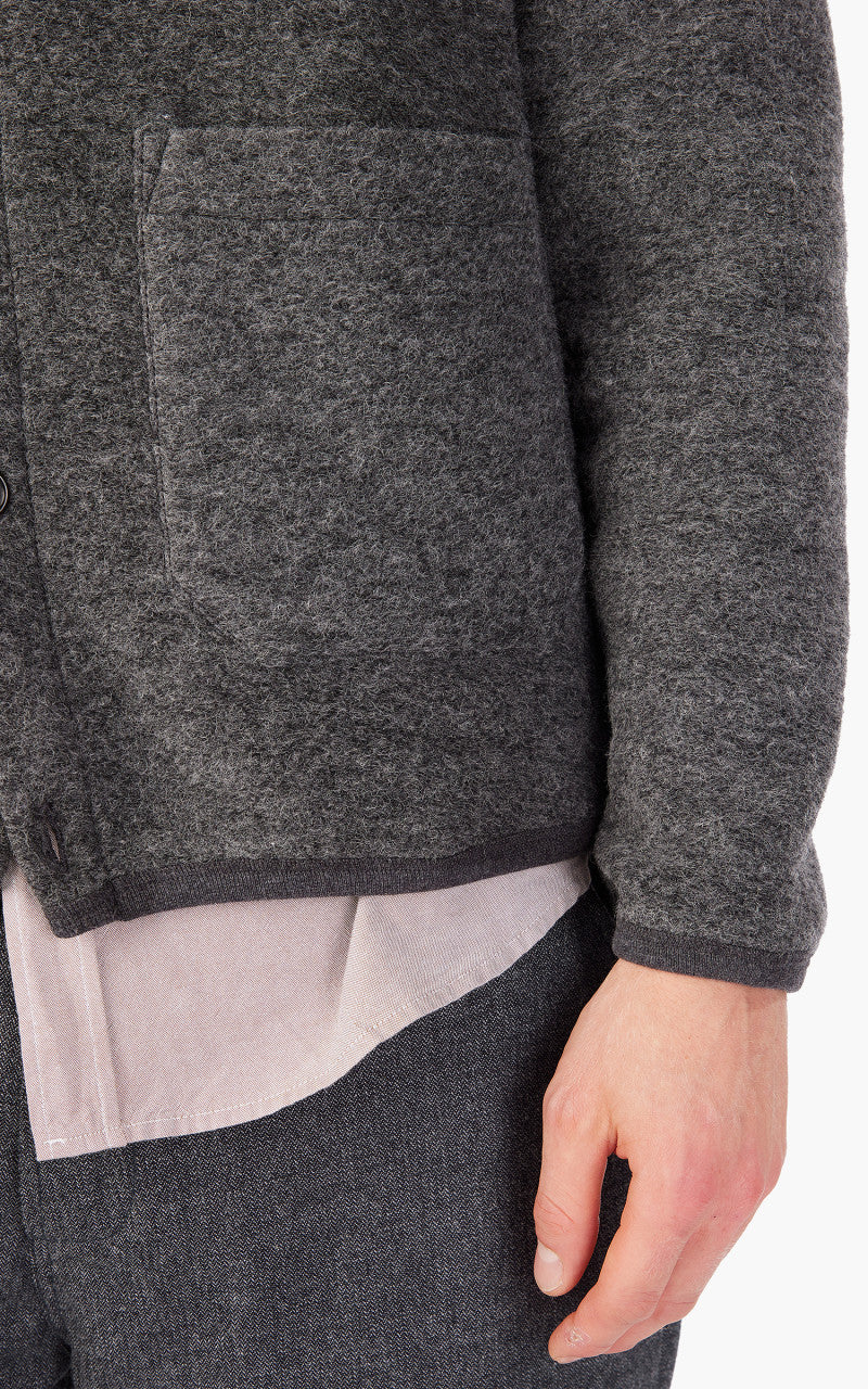 Universal Works Cardigan Wool Fleece Grey Marl - Image 8
