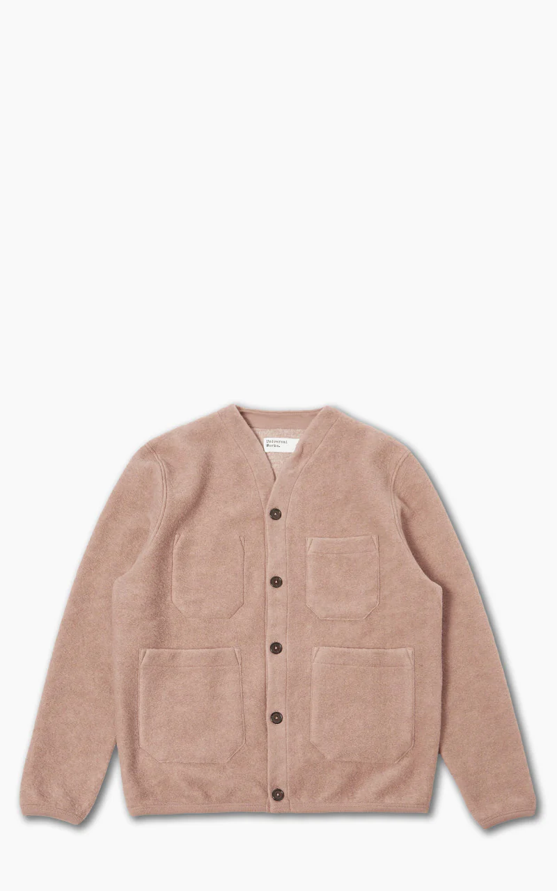 Universal Works Cardigan Wool Fleece Pink
