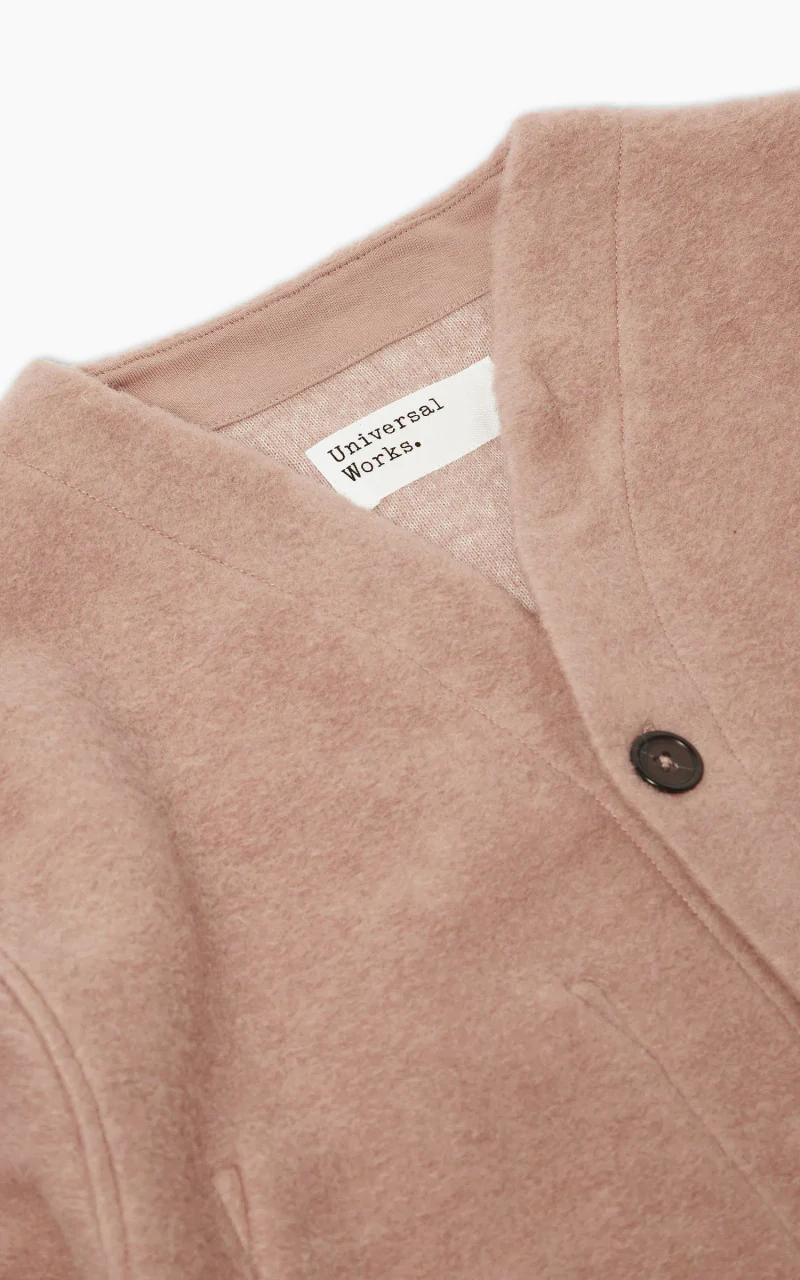 Universal Works Cardigan Wool Fleece Pink - Image 3