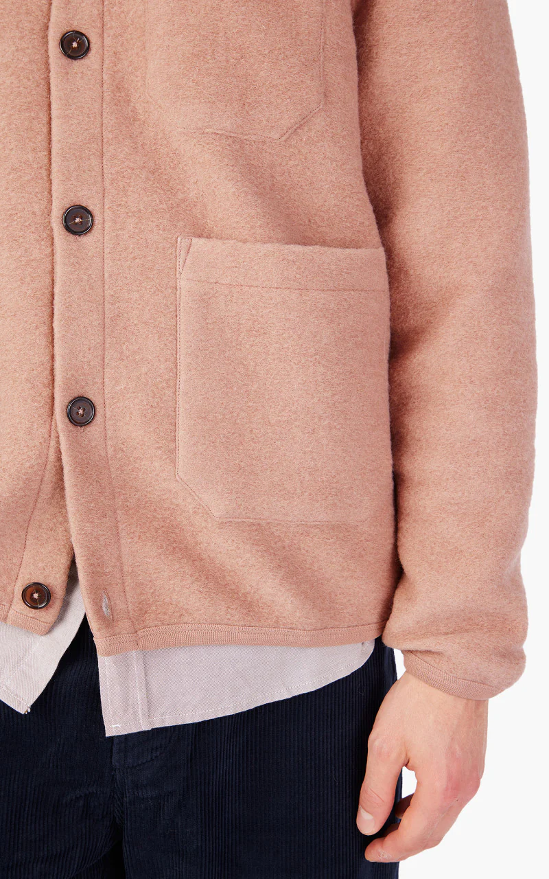 Universal Works Cardigan Wool Fleece Pink - Image 8