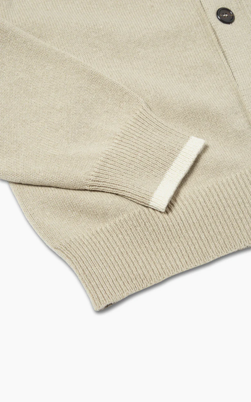 Universal Works David Cardigan Eco Cotton Dark Sand - Image 7