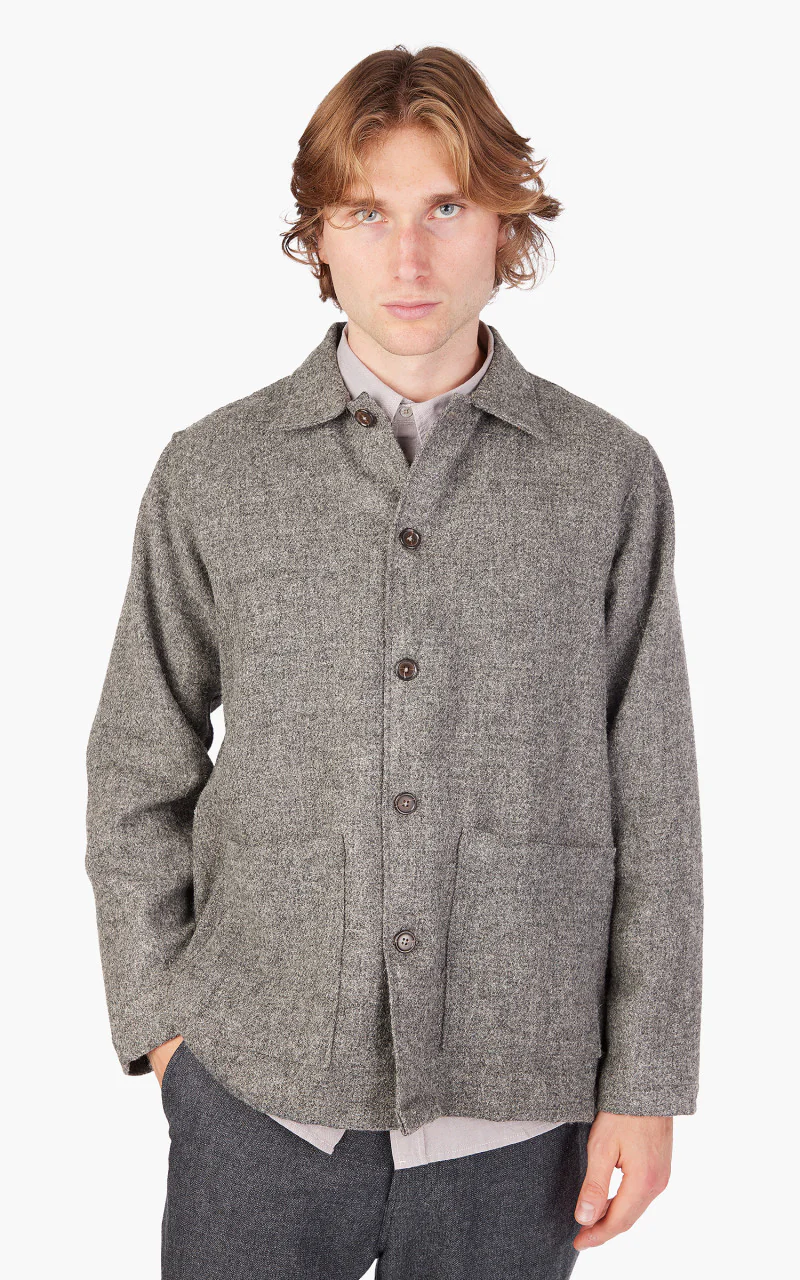 Universal Works Easy Over Jacket Harris Tweed Grey - Image 2