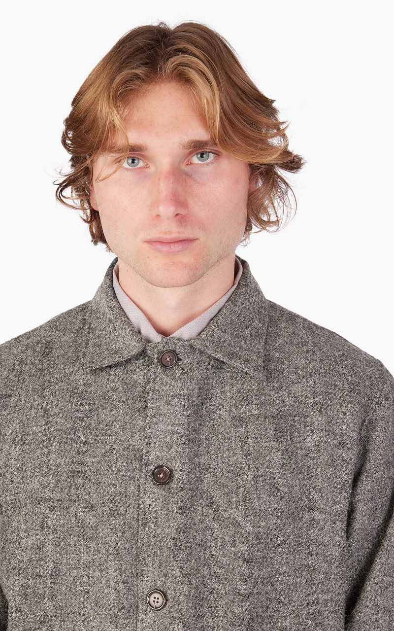 Universal Works Easy Over Jacket Harris Tweed Grey - Image 6