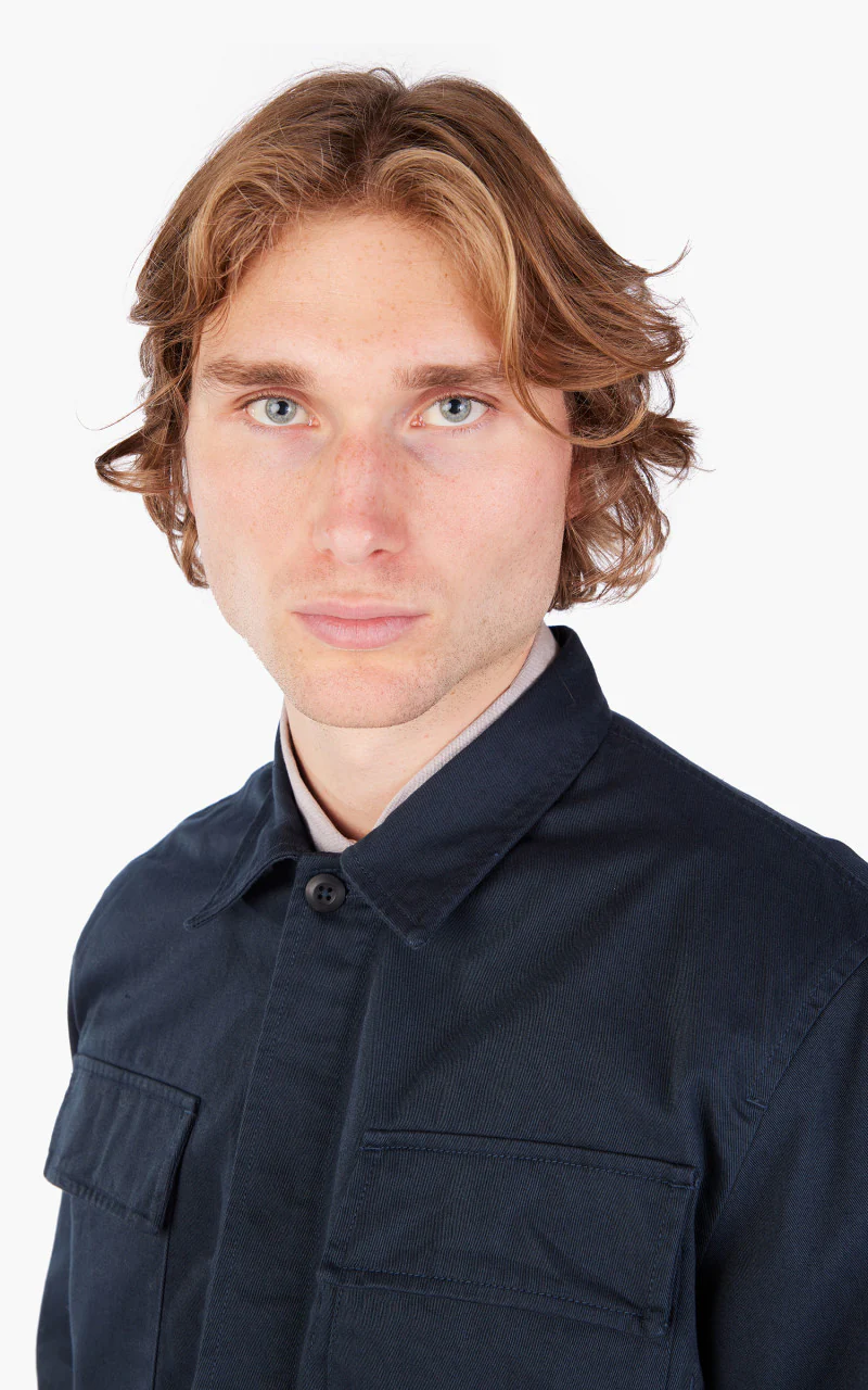 Universal Works Fatigue Jacket Navy - Image 6