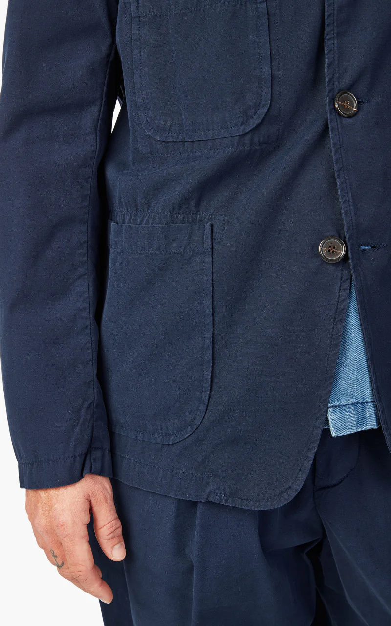 Universal Works Five Pocket Jacket Summer Canvas Navy - Image 10