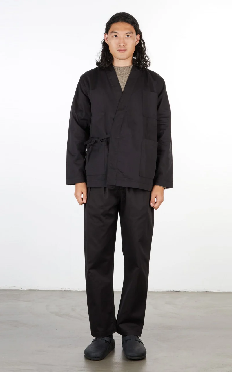 Universal Works Kyoto Work Jacket Twill Black - Image 2