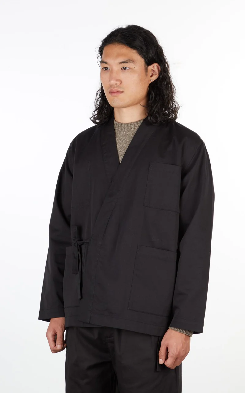 Universal Works Kyoto Work Jacket Twill Black - Image 5