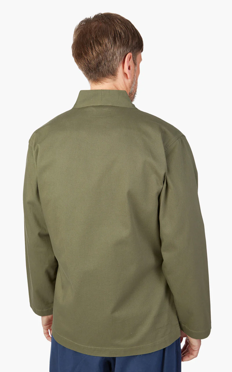 Universal Works Kyoto Work Jacket Twill Light Olive - Image 10