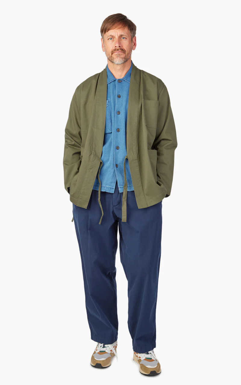 Universal Works Kyoto Work Jacket Twill Light Olive - Image 2