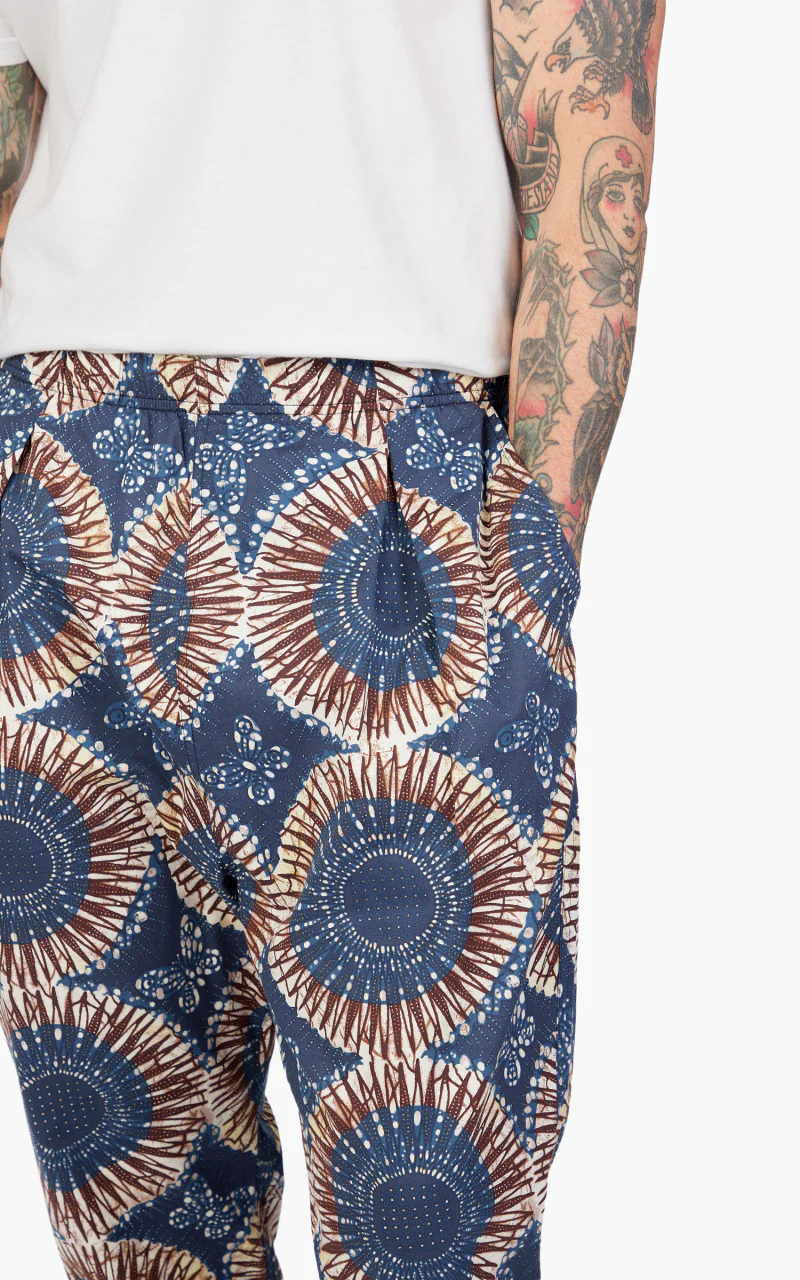 Universal Works Kyoto Work Pant Hookoh Print Navy - Image 5