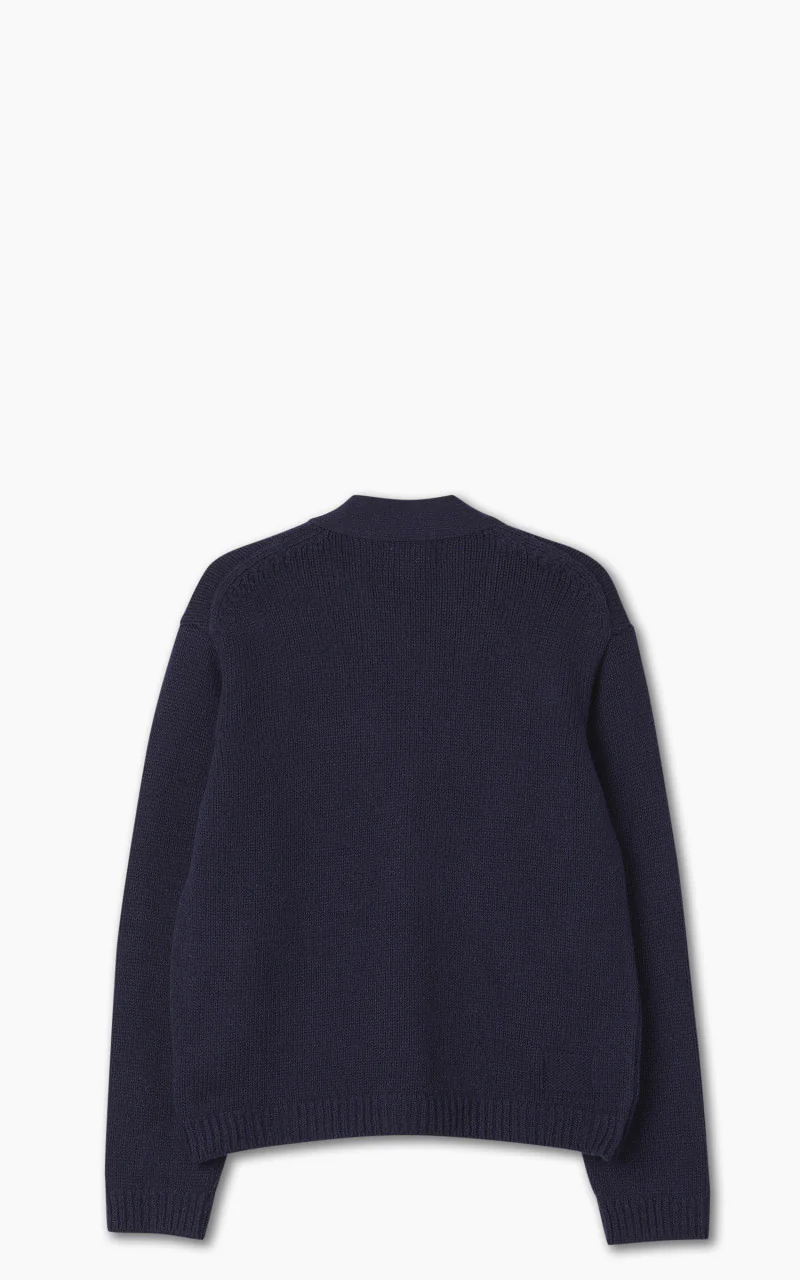 Universal Works Langdale Cardigan Eco Wool Navy - Image 3