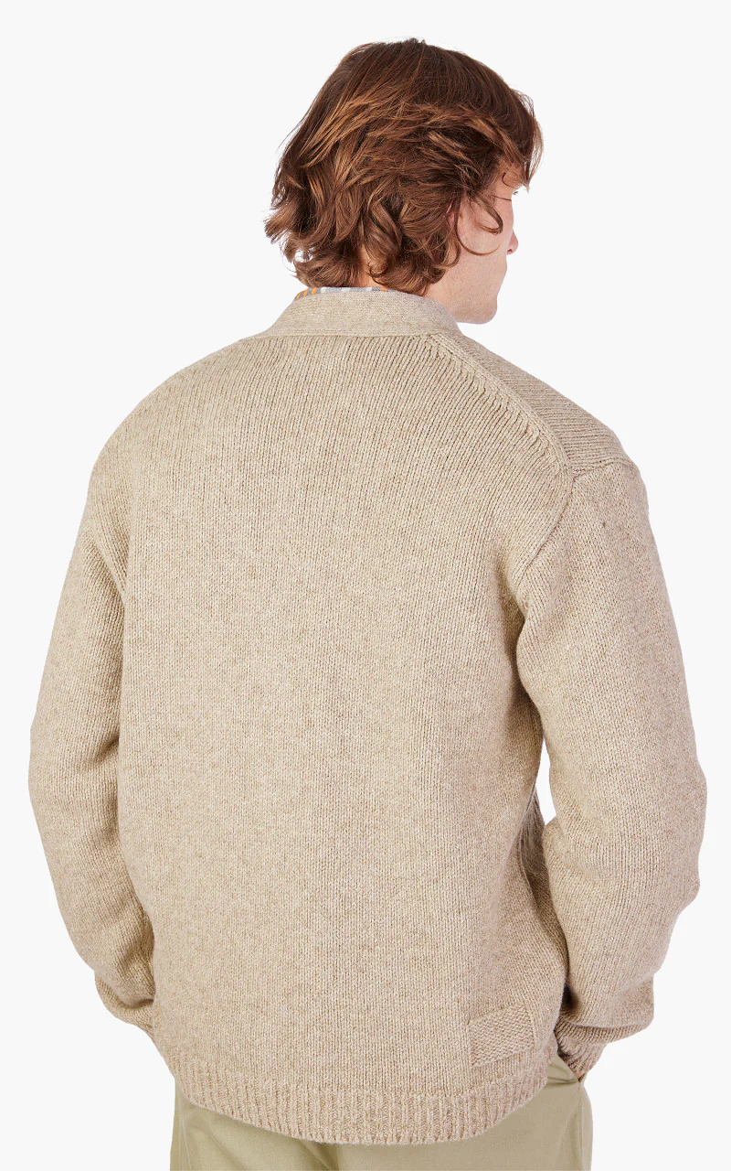 Universal Works Langdale Cardigan Eco Wool Oatmeal - Image 10