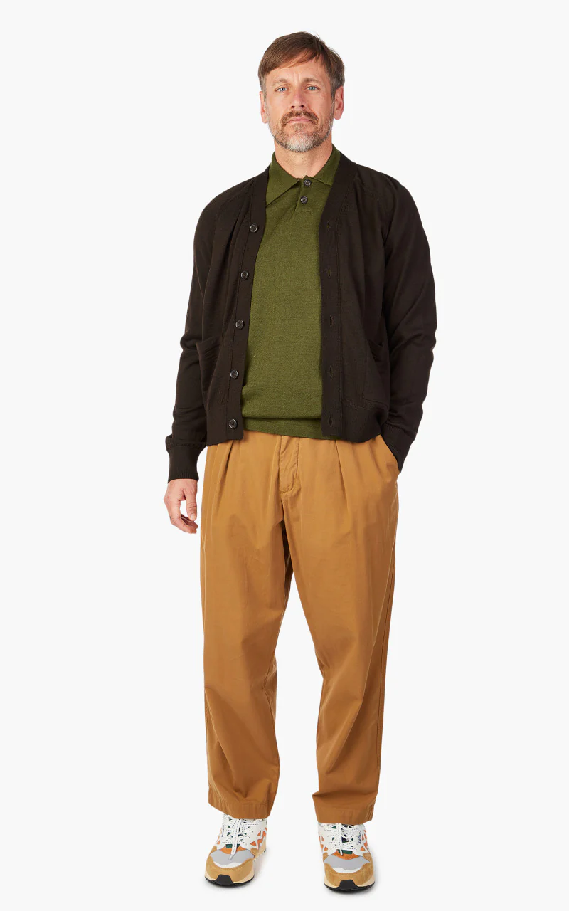 Universal Works Loose Cardigan Merino Knit Brown - Image 2