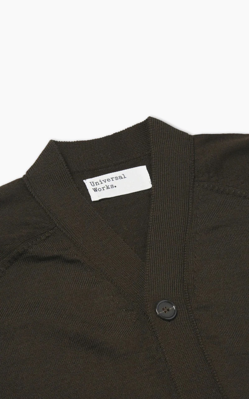 Universal Works Loose Cardigan Merino Knit Brown - Image 3