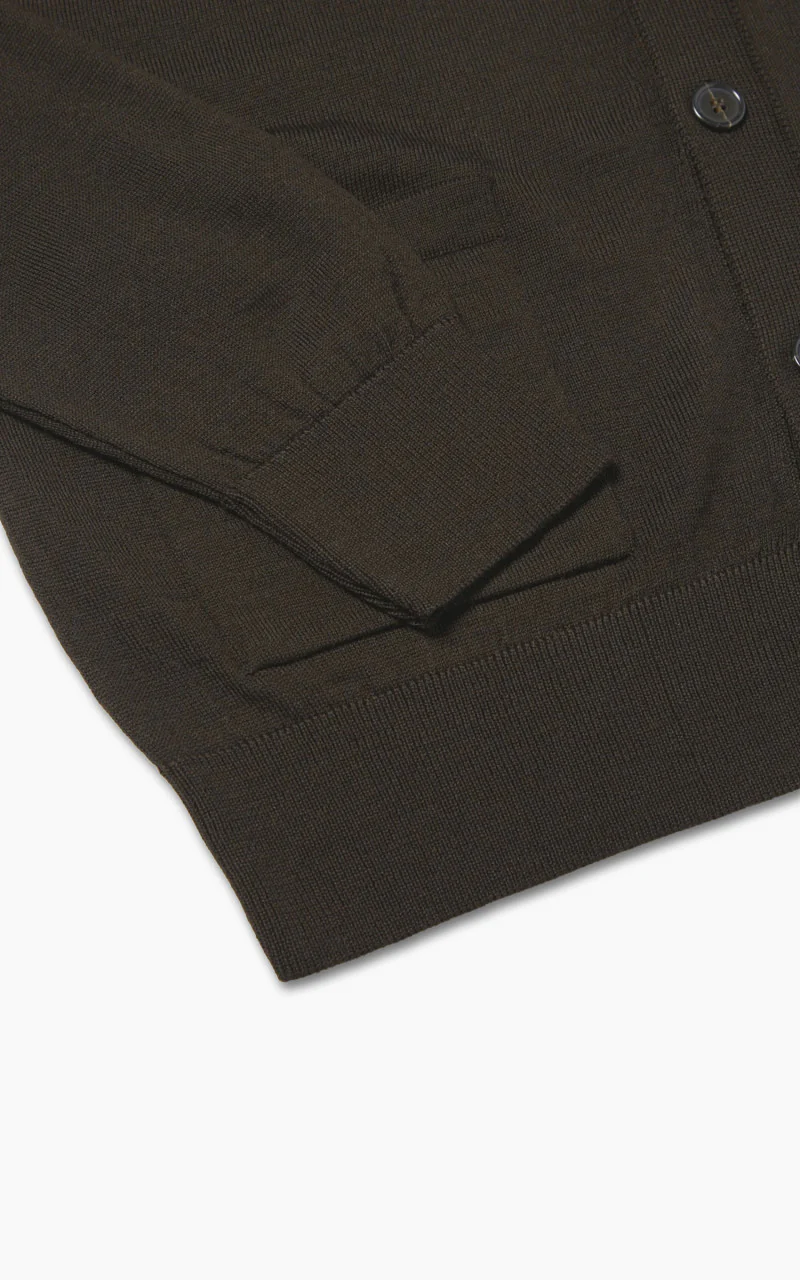 Universal Works Loose Cardigan Merino Knit Brown - Image 7