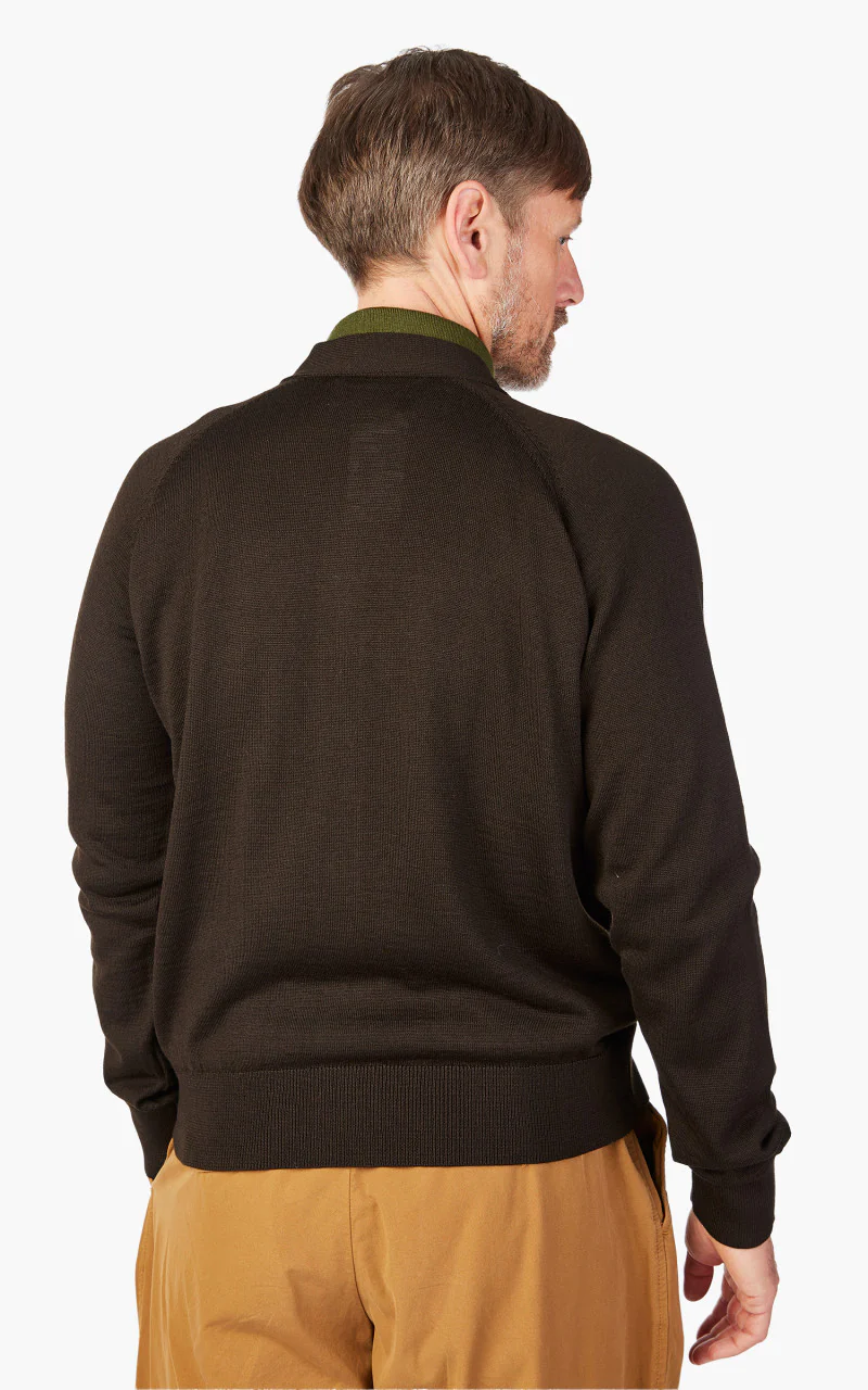 Universal Works Loose Cardigan Merino Knit Brown - Image 8
