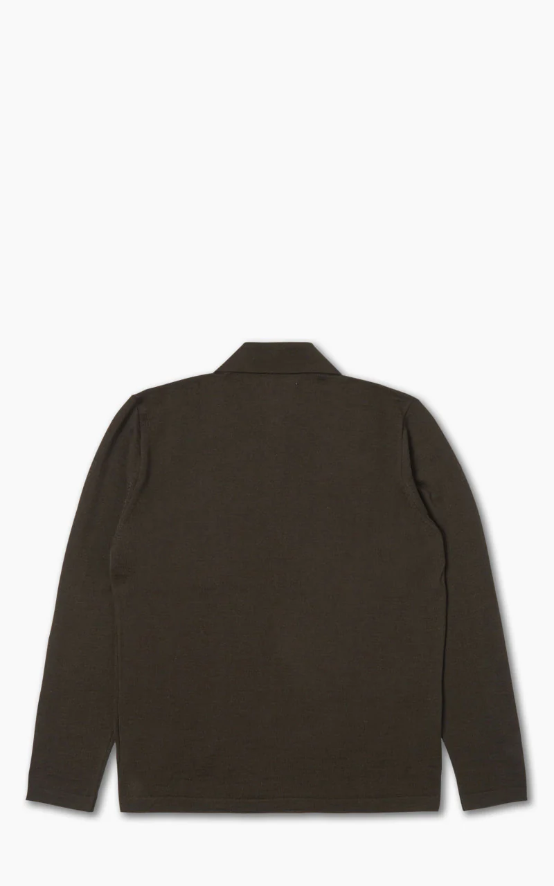 Universal Works Loose Polo Merino Knit Brown - Image 3