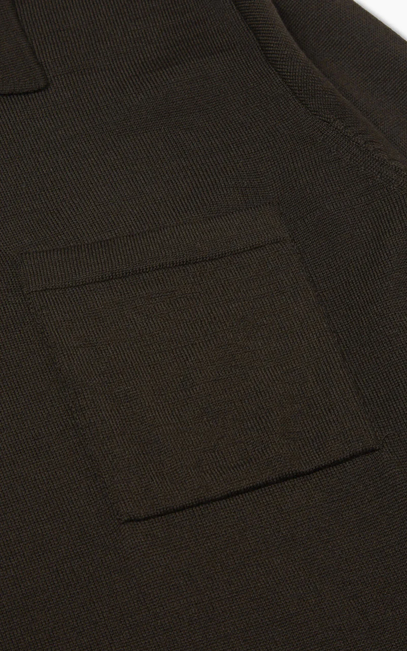 Universal Works Loose Polo Merino Knit Brown - Image 7