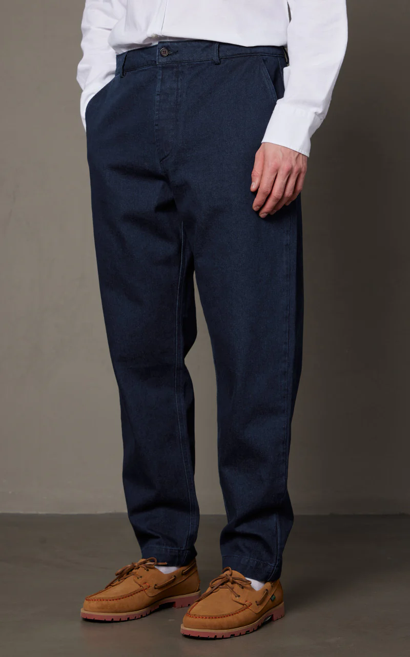 Universal Works Military Chino Denim Indigo - Image 4