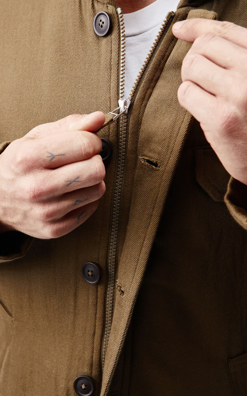 Universal Works N1 Jacket Vintage Heavy Twill Olive - Image 11