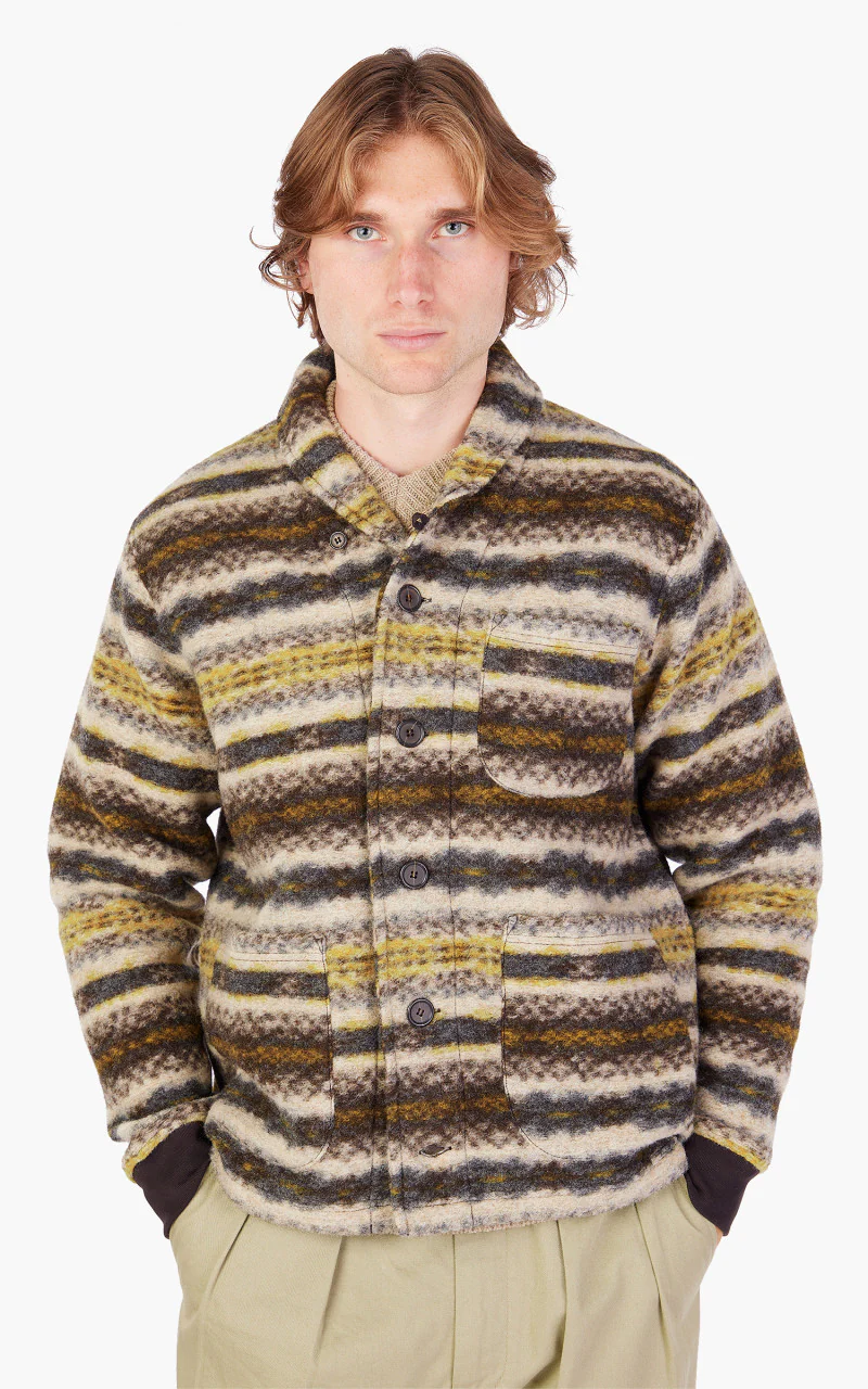 Universal Works New York Cardigan Wool Mix Fairisle - Image 4