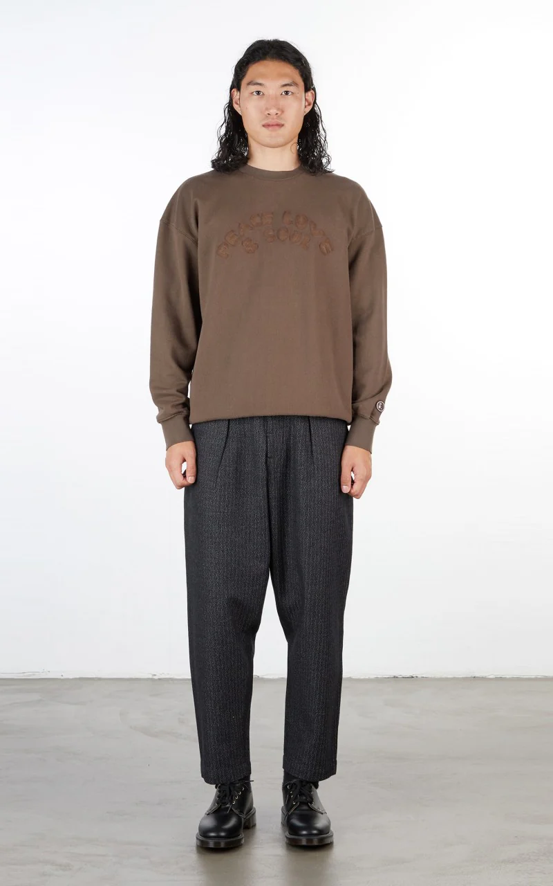 Universal Works Oversized Embroidered Sweatshirt Light Brown - Image 2