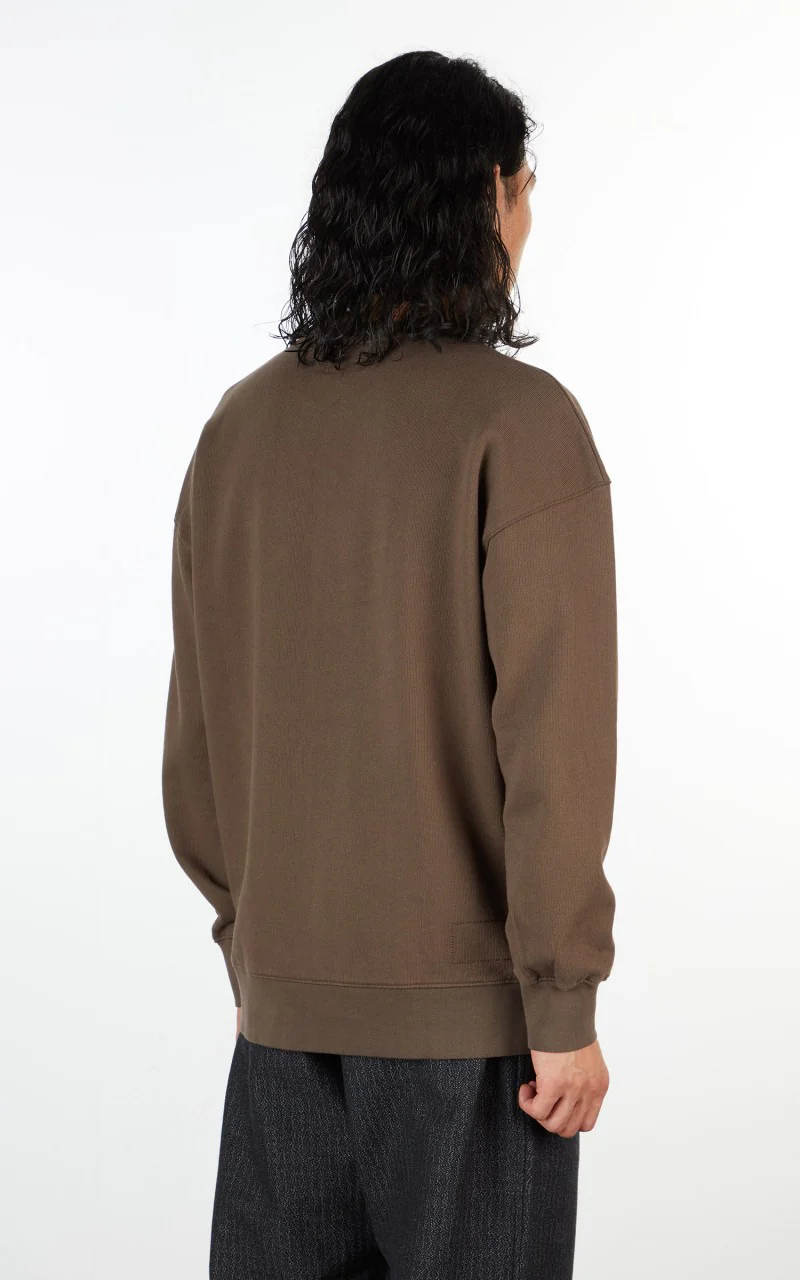 Universal Works Oversized Embroidered Sweatshirt Light Brown - Image 4