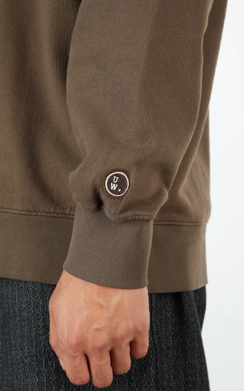 Universal Works Oversized Embroidered Sweatshirt Light Brown - Image 5