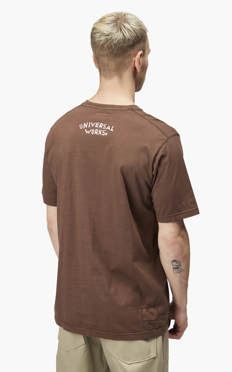 Universal Works Print Tee Organic Jersey Brown - Image 4