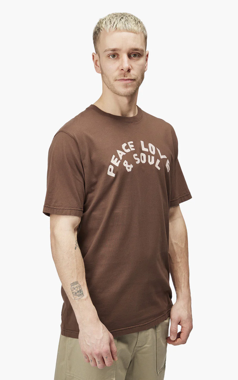 Universal Works Print Tee Organic Jersey Brown - Image 5