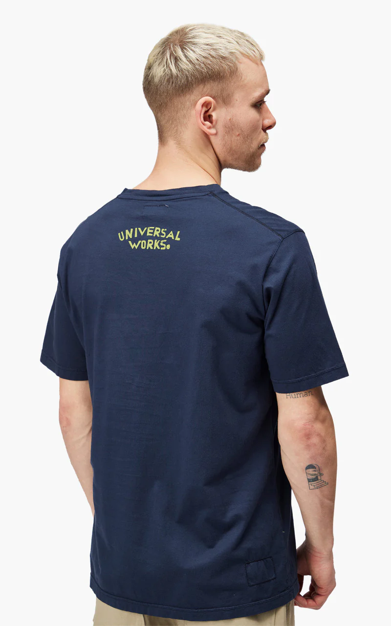 Universal Works Print Tee Organic Jersey Navy - Image 4
