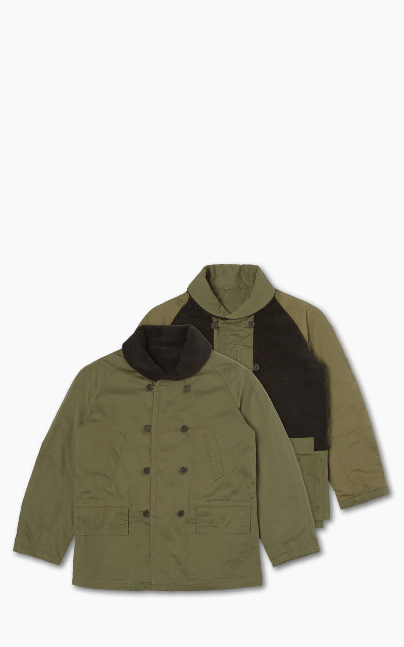 Universal Works Reversible Mackinaw Jacket Light Olive - Image 3