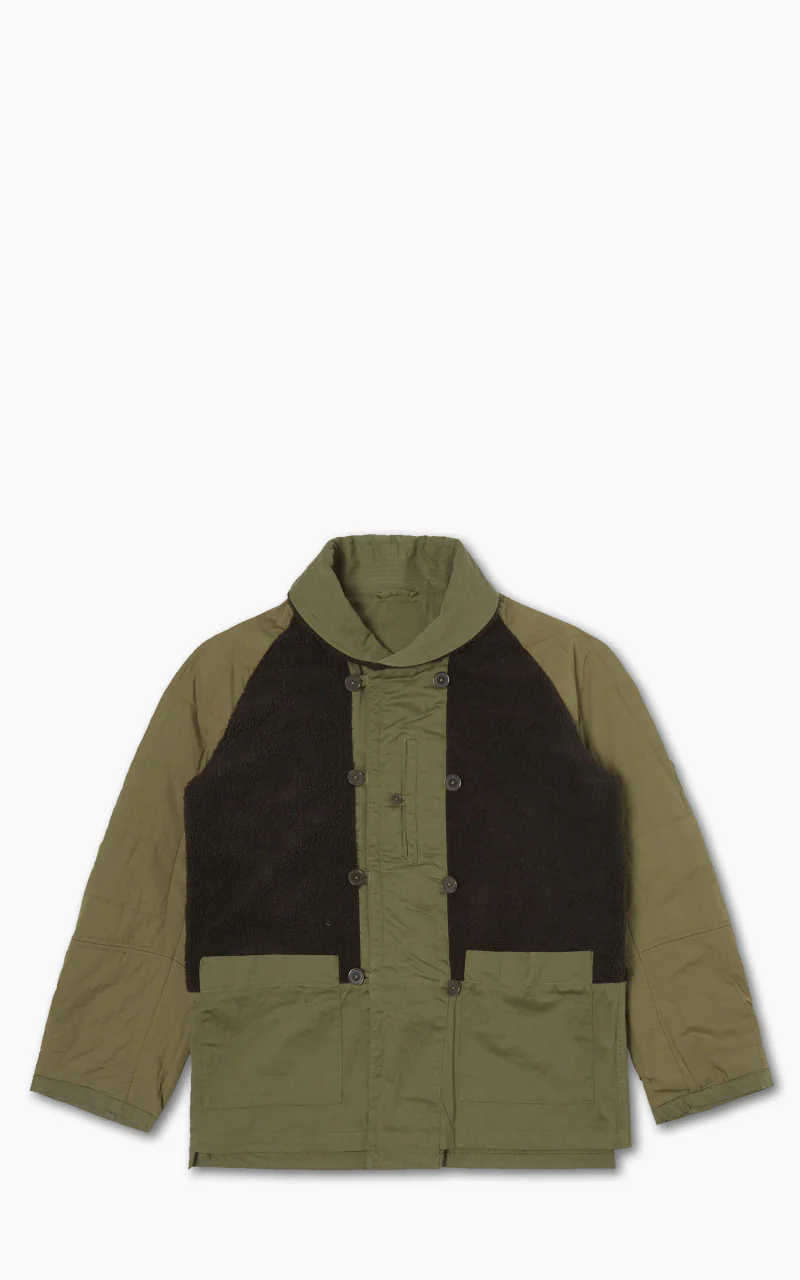 Universal Works Reversible Mackinaw Jacket Light Olive - Image 4