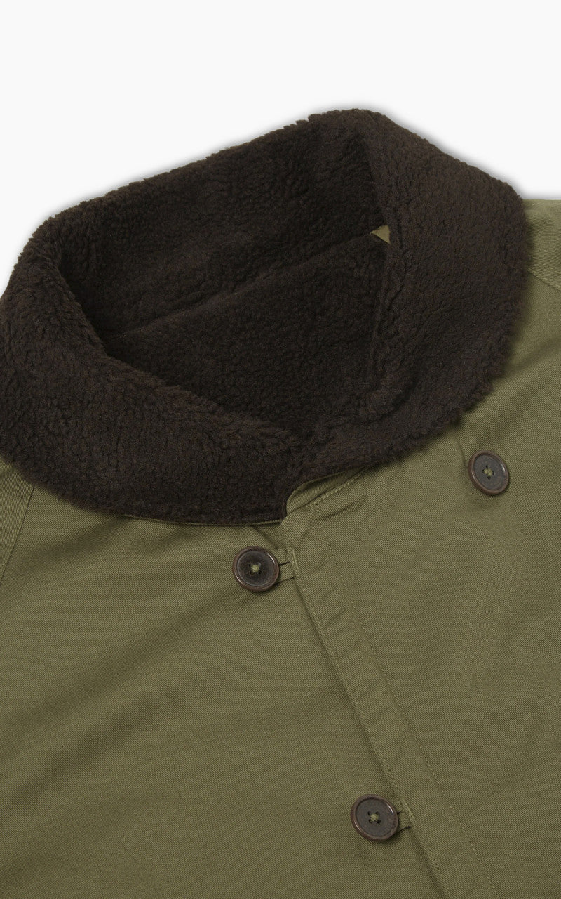 Universal Works Reversible Mackinaw Jacket Light Olive - Image 6