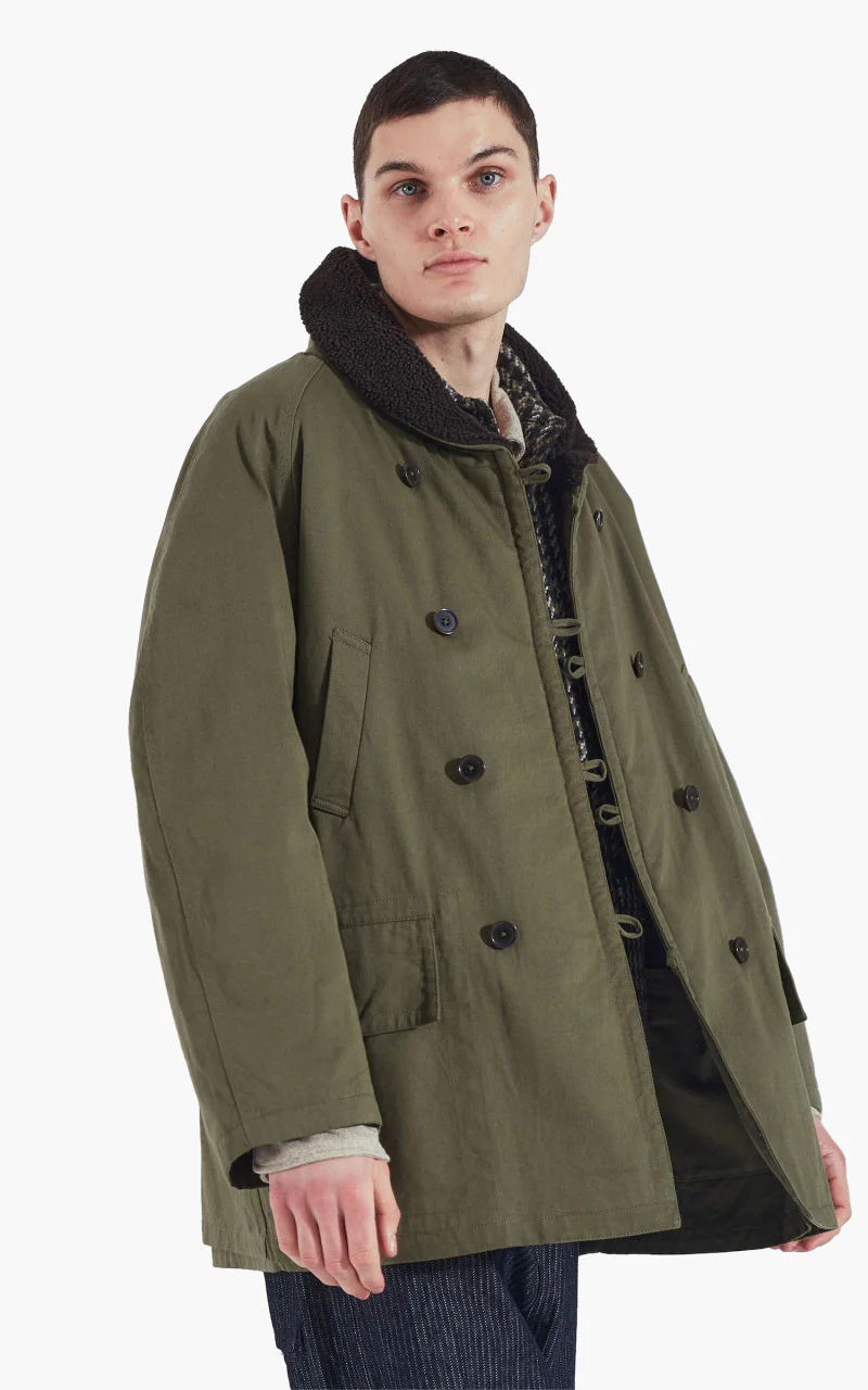 Universal Works Reversible Mackinaw Jacket Light Olive - Image 7