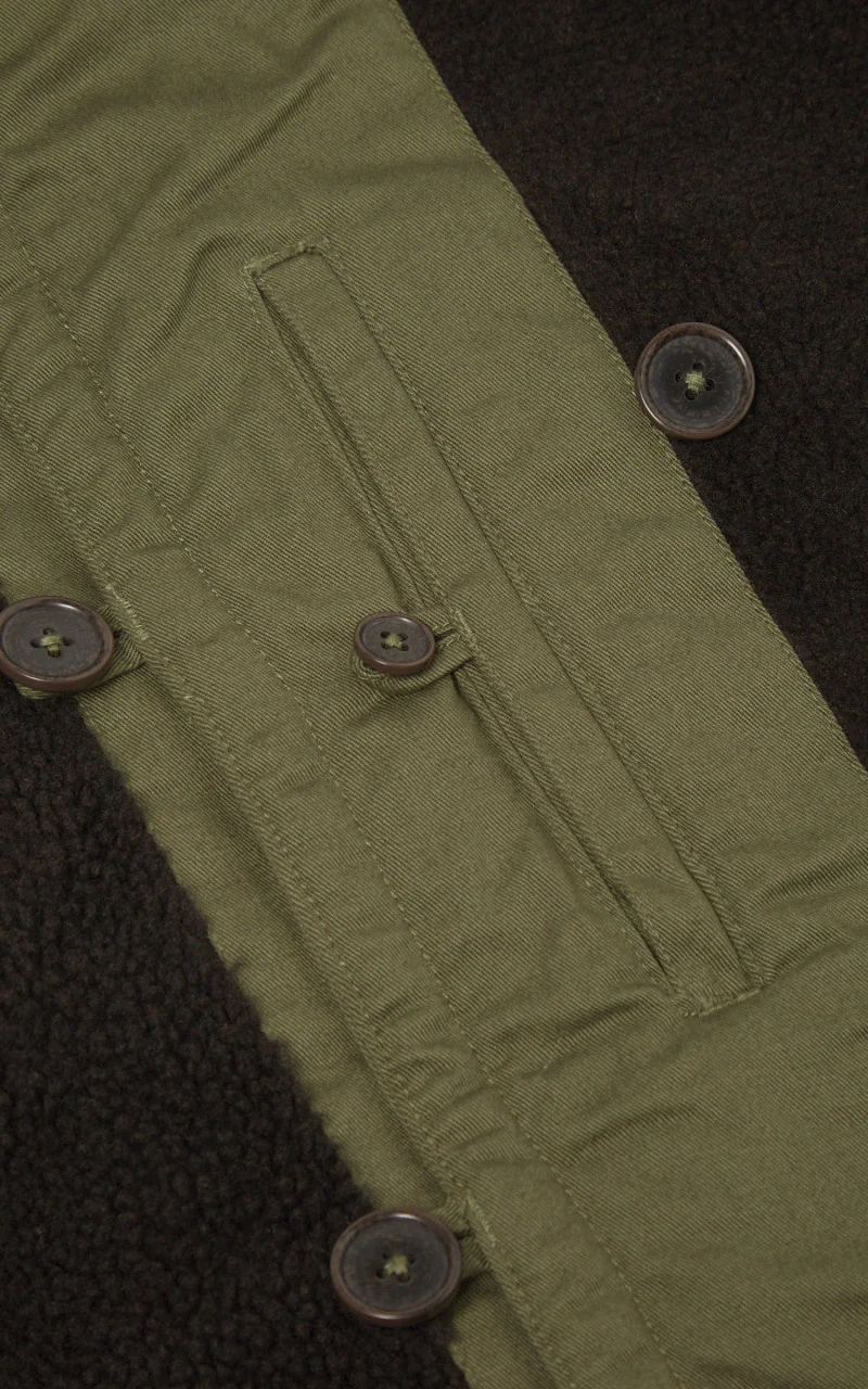 Universal Works Reversible Mackinaw Jacket Light Olive - Image 8
