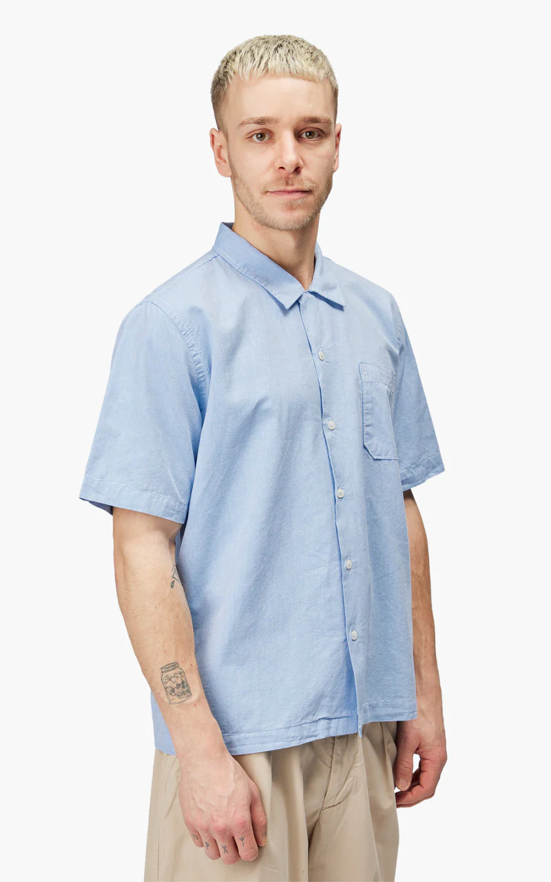 Universal Works Road Shirt Organic Oxford Sky - Image 3